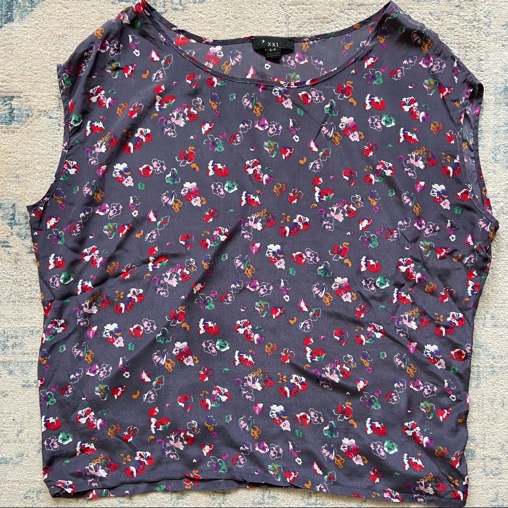 100% Silk Floral Blouse